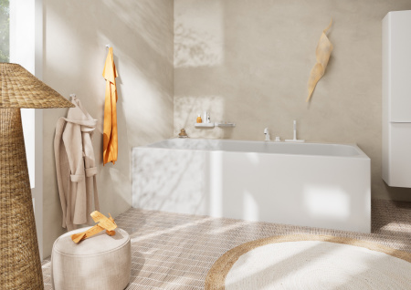Смеситель на борт ванны 3 отвесртия Hansgrohe Tecturis S 73447700 белый матовый