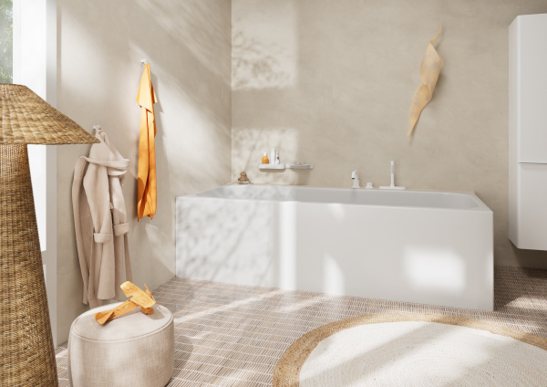 Смеситель для ванны напольный Hansgrohe Tecturis S 73440700 белый матовый