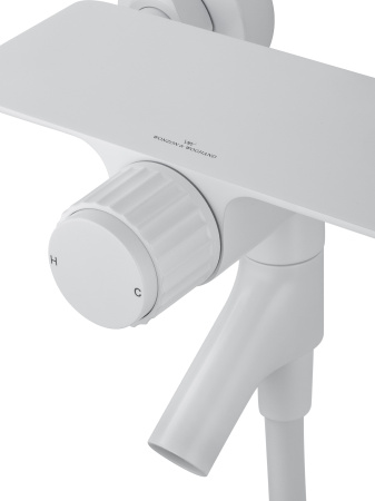 Смеситель для ванны с душем WONZON & WOGHAND CLICK, белый матовый WW-FE05L221-MW