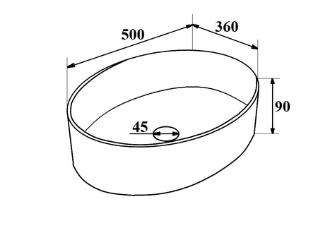 Раковина Runo мебельная 50 овал OVALE (00-00001359)