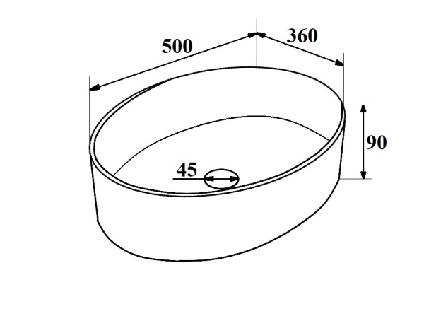 Раковина Runo мебельная 50 овал OVALE (00-00001359)