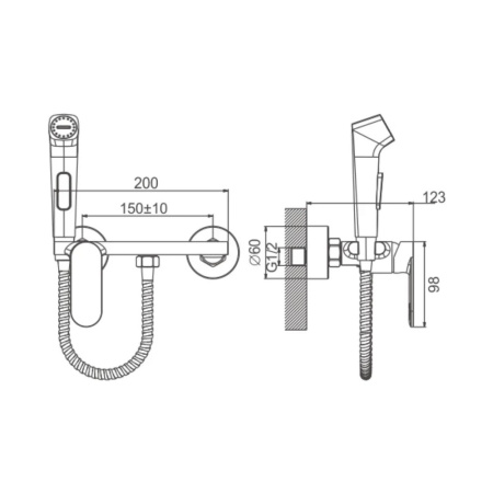 Гигиенический душ со смесителем Belz B55645-3