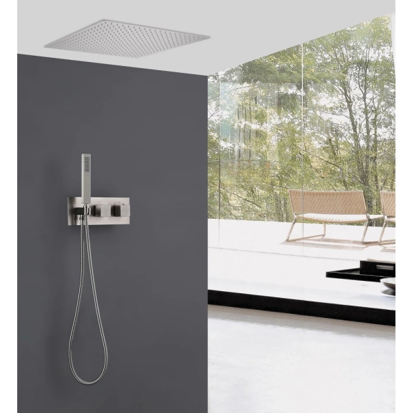 Душевой комплект ABBER Daheim AF8255SP скрытого монтажа без излива, термостат, сатин
