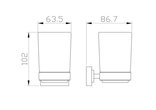 Стакан для зубных щеток с держателем WONZON & WOGHAND FLAT, хром WW-9721