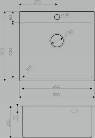 Мойка для кухни Omoikiri Amadare 55-IN 4993718