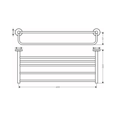 Полка для полотенец с держателем Hansgrohe Logis Universal 41720000 хром