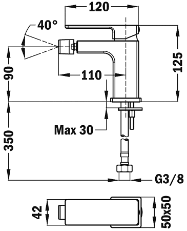 Смеситель для биде Teka Soller 856261200  хром