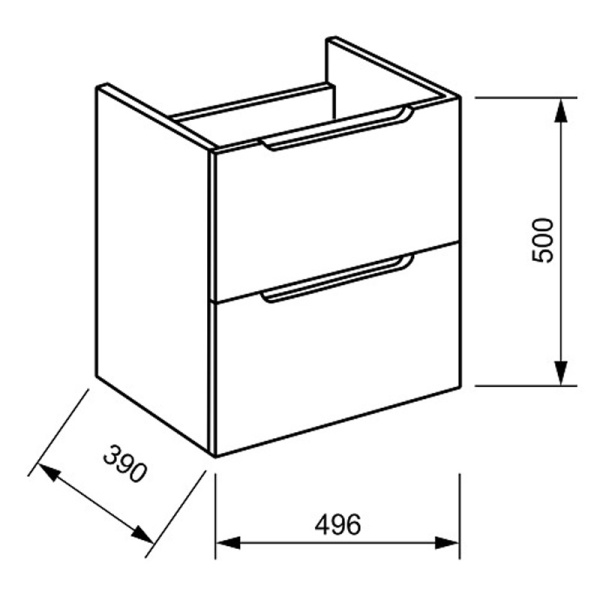 База под раковину подвесная Bianco Lucido ETNA-500-1A-SO-BL-P-L
