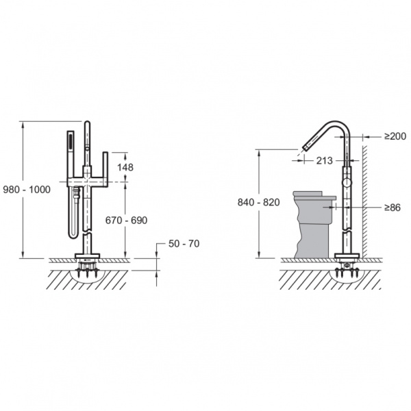 Напольный смеситель для ванны Jacob Delafon Stillness E97344-CP