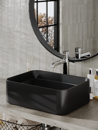 Раковина накладная (46,5х35) Orange  B02-460MB черный матовый