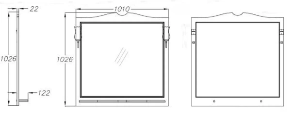 Зеркало Opadiris Валери 105 00-00007038  сапфир, с выключателем, без светильника