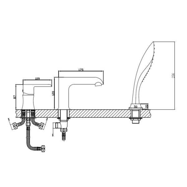 Смеситель на борт ванны Haiba HB80805-8