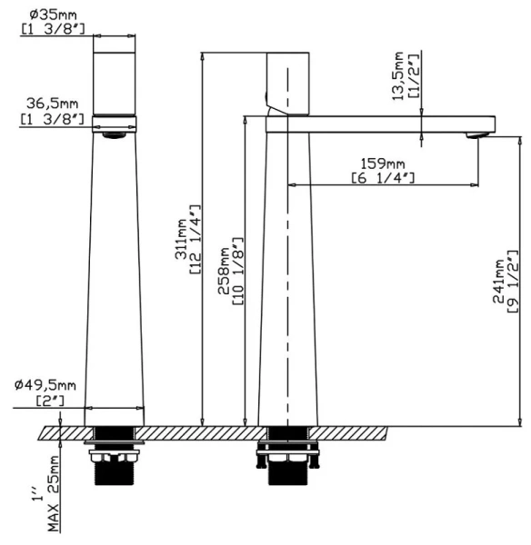 Смеситель для раковины Gid Panther L066-BM-D, черный матовый