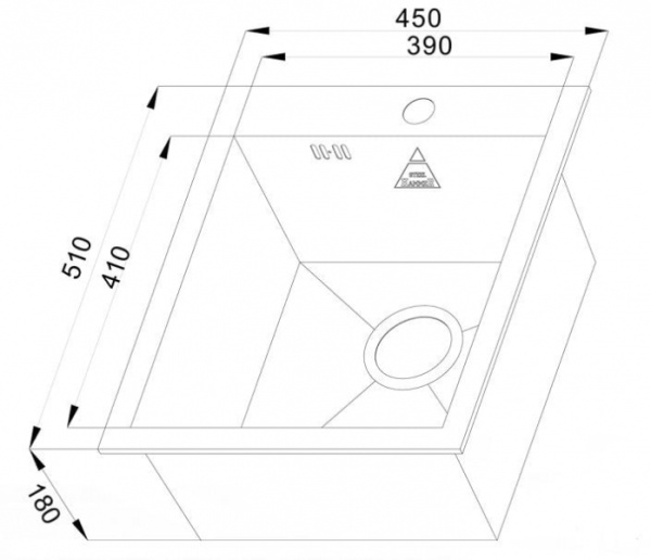 Мойка кухонная ZORG Steel Hammer SH X 4551