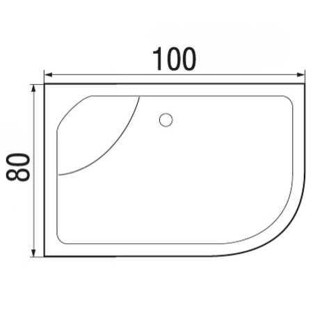 Акриловый душевой поддон (100х80) Wemor 10000006113 Левая