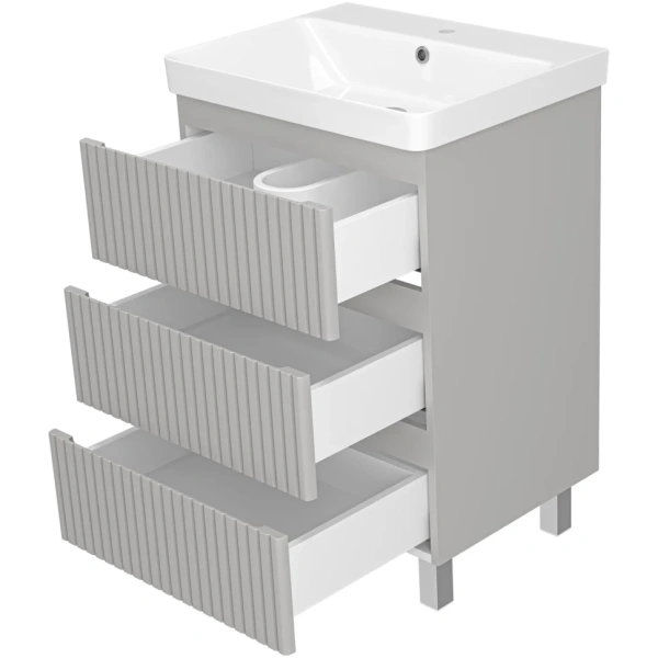 Тумба с раковиной 70 Brevita Victory УТ000023620 серый шелк