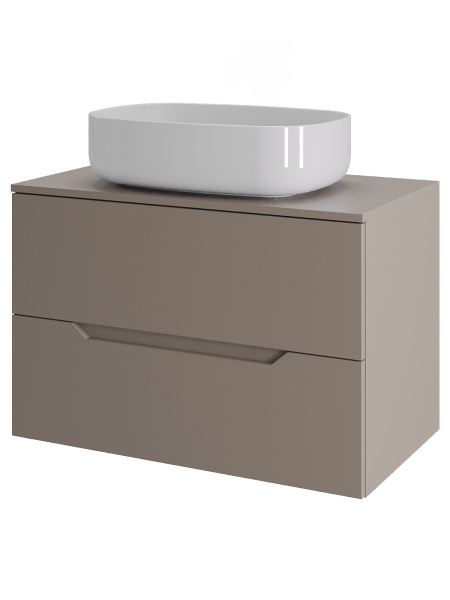 Тумба с раковиной подвесная 70 см, Orange Line Li-70TuLMDF+B07-540W латте/белый