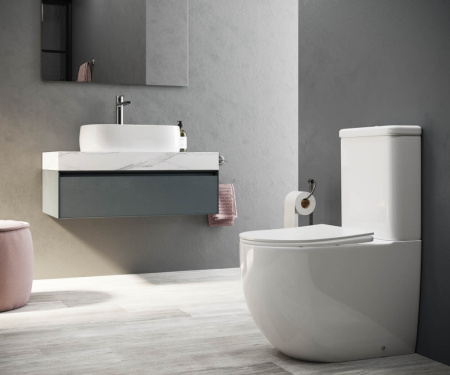 Напольный пристенный унитаз Ceramica Nova Mia Rimless CN1801