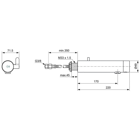 Смеситель электронный для раковины Ideal Standard Ceraplus A7563AA, хром