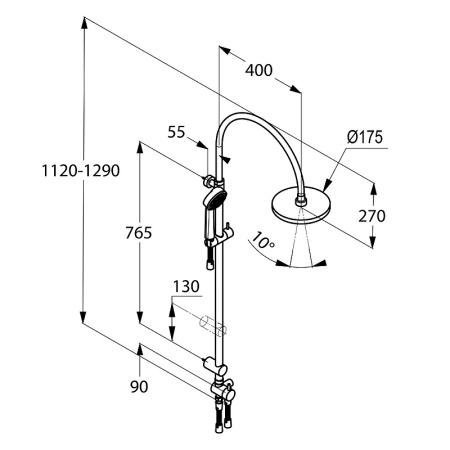 Душевая стойка Kludi Zenta 6167705-00