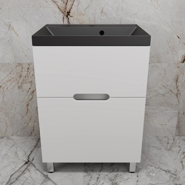 Тумба напольная без раковины 60 см Style Line Матис ЛС-00002441 белый матовый
