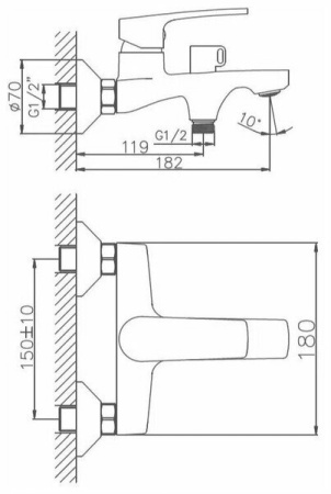 Смеситель для ванны Haiba HB60587