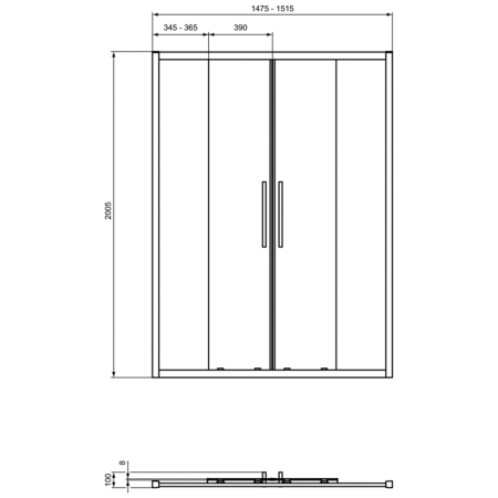 Реверсивная раздвижная панель-дверь, Ideal Standard I.Life Sliding, T4951EO
