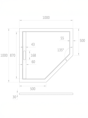 Душевой поддон из литьевого мрамора (100х100) WeltWasser  WW TR 10000004364