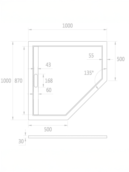 Душевой поддон из литьевого мрамора (100х100) WeltWasser  WW TR 10000004364