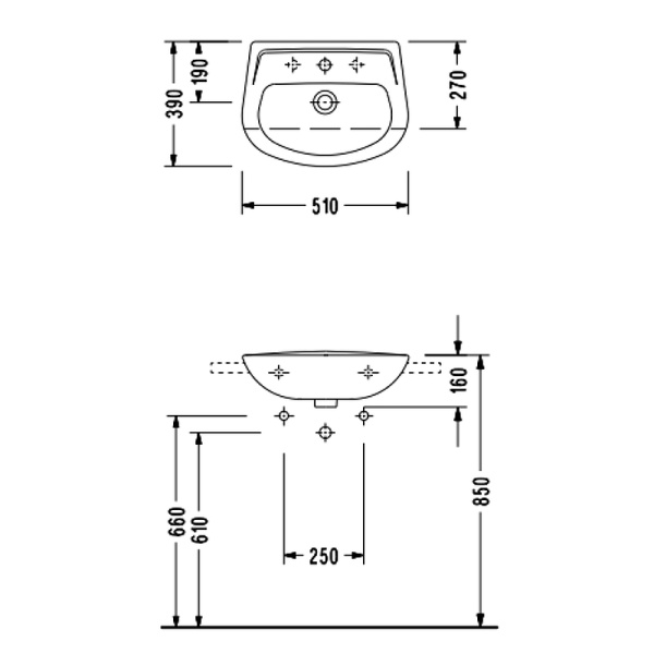 Раковина подвесная (51х39) Serel Friendly 6734