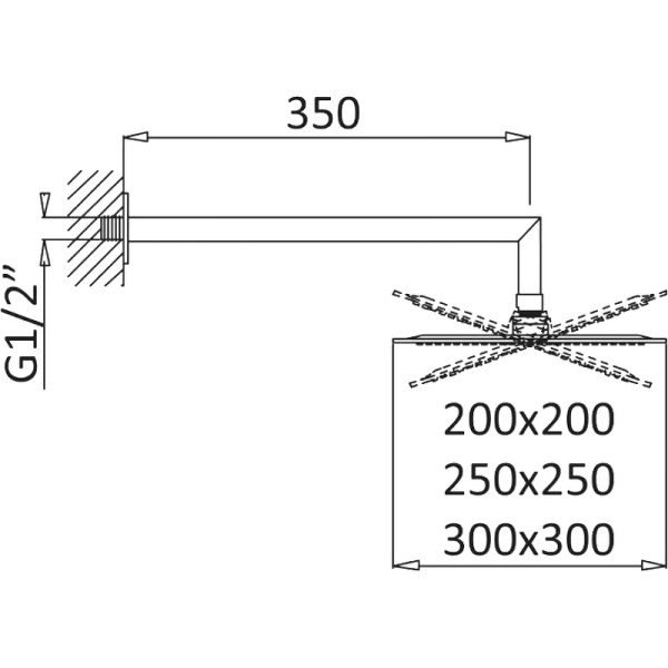 Верхний душ Cezares Porta PORTA-TDDQ-NOP Верхний душ Cezares Porta PORTA-TDDQ-NOP
