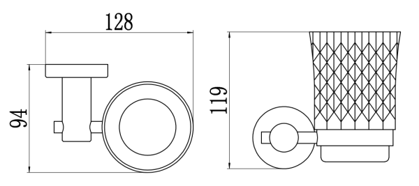 Cтакан стеклянный с настенным держателем Savol 56 S-005658