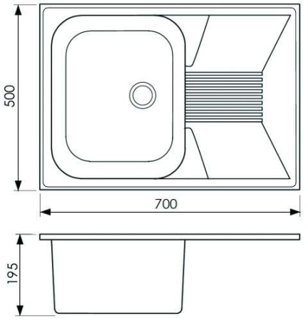 Кухонная мойка Whinstone Рона (B13) черный 41490