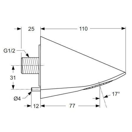 Душ верхний малый 11х11 см Ideal Standard CeraPlus, A4844AA