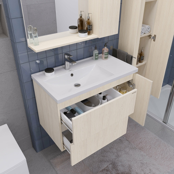 Тумба подвесная Grossman ЮНИТ-80 см 2080141 с 2-я ящ, кадена лайт