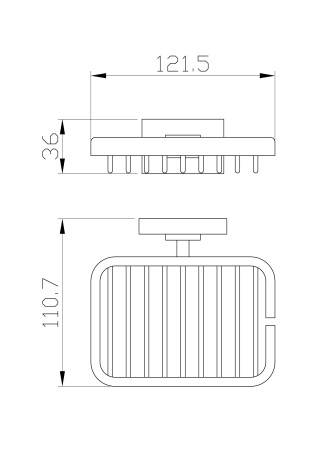 Мыльница с держателем WONZON & WOGHAND FLAT, хром WW-9724