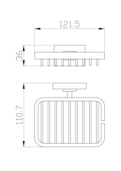 Мыльница с держателем WONZON & WOGHAND FLAT, хром WW-9724