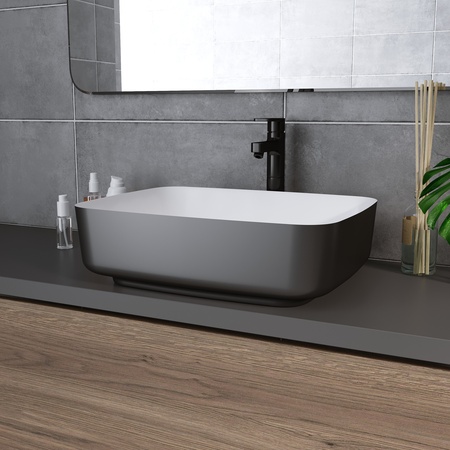 Раковина накладная (50,5х39) Grossman Color GR-4043BW, черный