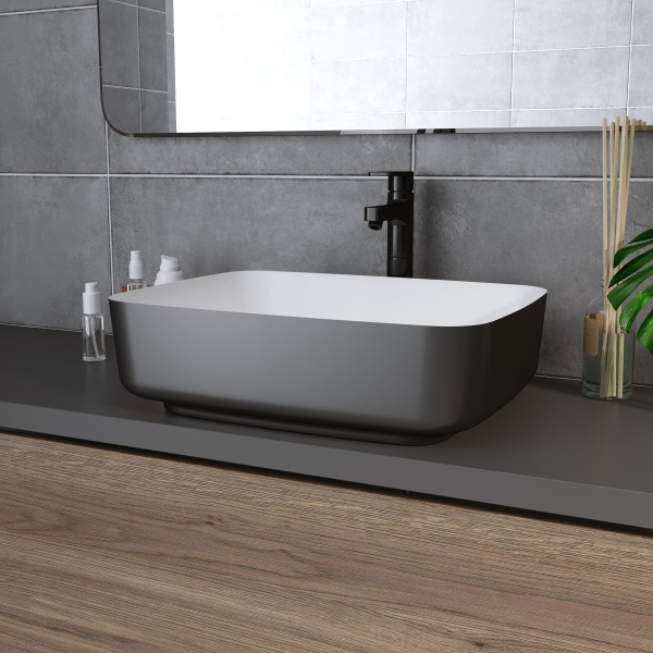 Раковина накладная (50,5х39) Grossman Color GR-4043BW, черный