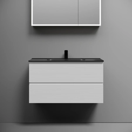 Тумба без раковины подвесная 90 см Sancos Folk FL90W белый матовый 