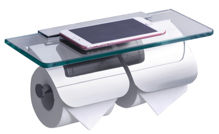 Держатель туалетной бумаги с полкой RUSH Edge ED77132