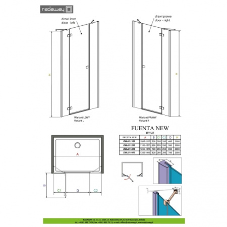 Душевая дверь Radaway Essenza 385031-01-01L