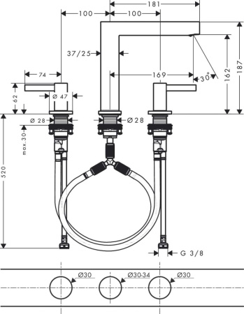 Смеситель для раковины Hansgrohe Finoris 76034000 хром