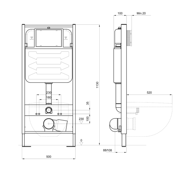 Комплект унитаза с инсталляцией  SET AQUATEK ВЕГА cmp-017