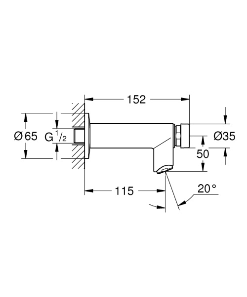 Автоматический настенный вентиль Grohe Euroeco Cosmopolitan S 36266 000 (36266000)
