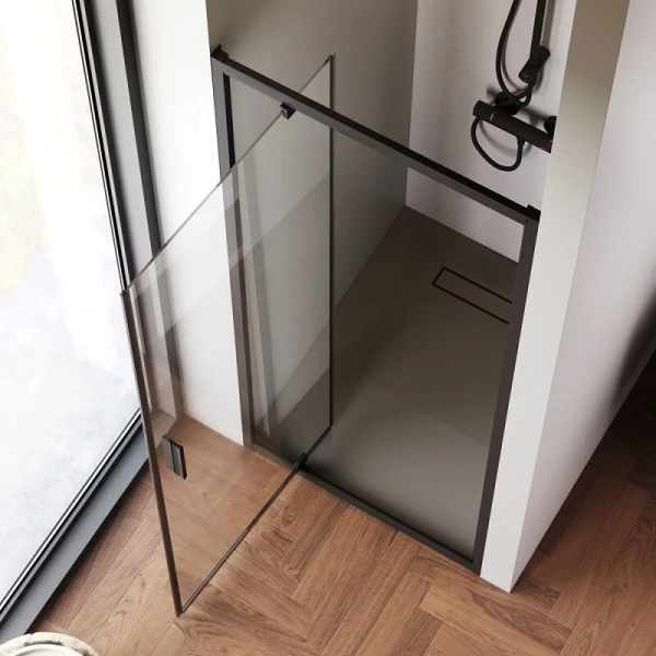 Душевая дверь в нишу 80 см Am.Pm Gem W90G-80-1P-BT черный матовый