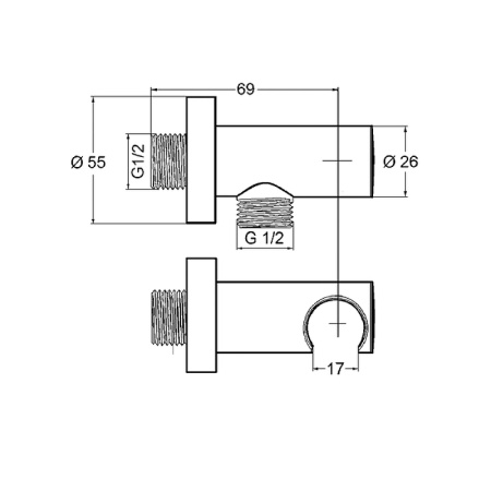 Подключение для душевого шланга Kludi Zenta 6054705-00