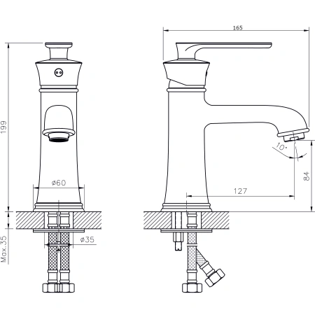 Смеситель для раковины RUSH Flores FL0835-11