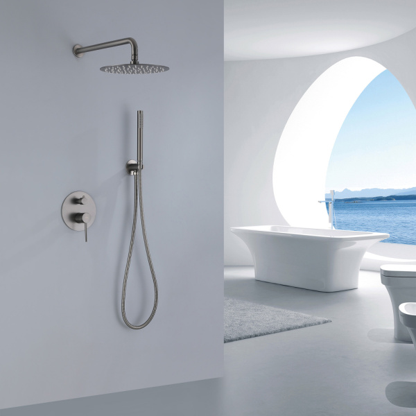 Душевой комплект ABBER Emotion AF8818NG скрытого монтажа без излива, никель