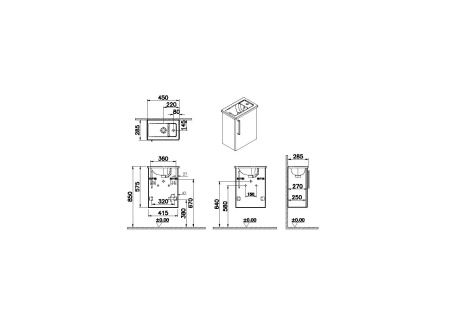 Тумба с раковиной Vitra Root 45 см 68065, кордоба